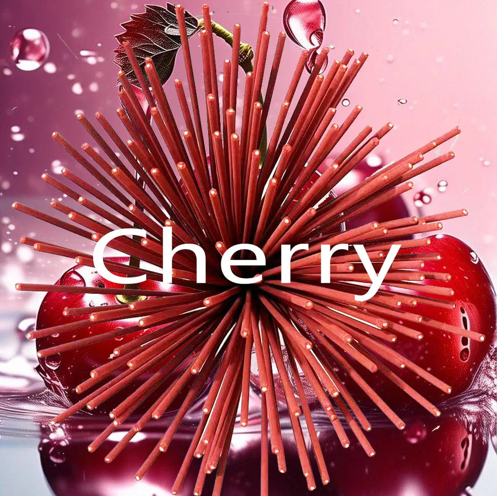 Handmade Cherry Scented Incense Sticks - 22.0cm Long-Lasting Artificial Wooden Incense Sticks, Safe and Non-Irritating for Indoor and Outdoor Use, Feather-Free Yoga and Meditation Decorations, Suitable for Camping, Travel, Garden, and Holidays (Halloween,