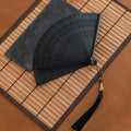 Chinese Style Folding Fan Black Bamboo Portable Fan