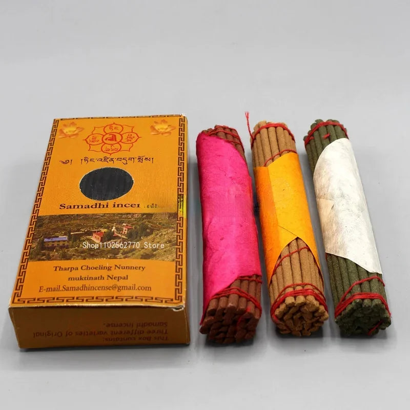 3 Bundles/Box Nepalese Tibetan Incense Handmade Thread Incense Home Temple Worship Aromatherapy Soothes and Purifies The Air