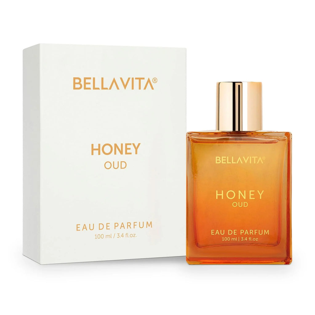 Bella Vita Honey Oud Unisex Eau De Parfum 100ml 3.4oz Warm Sweet Honey Agarwood Oriental Woody Perfume Amber Square Bottle Long Lasting Fragrance Gift for Men Women