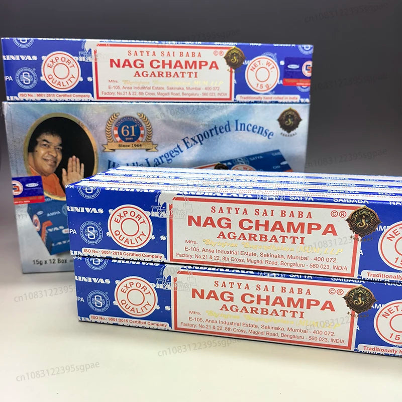 12Boxes Satya Origin100% 15g Hand-Rolled Incense Sticks, SANDAL WOOD，MONEY MATRIX，NAGCHAMPA Multiple Flavors for Yoga Meditation