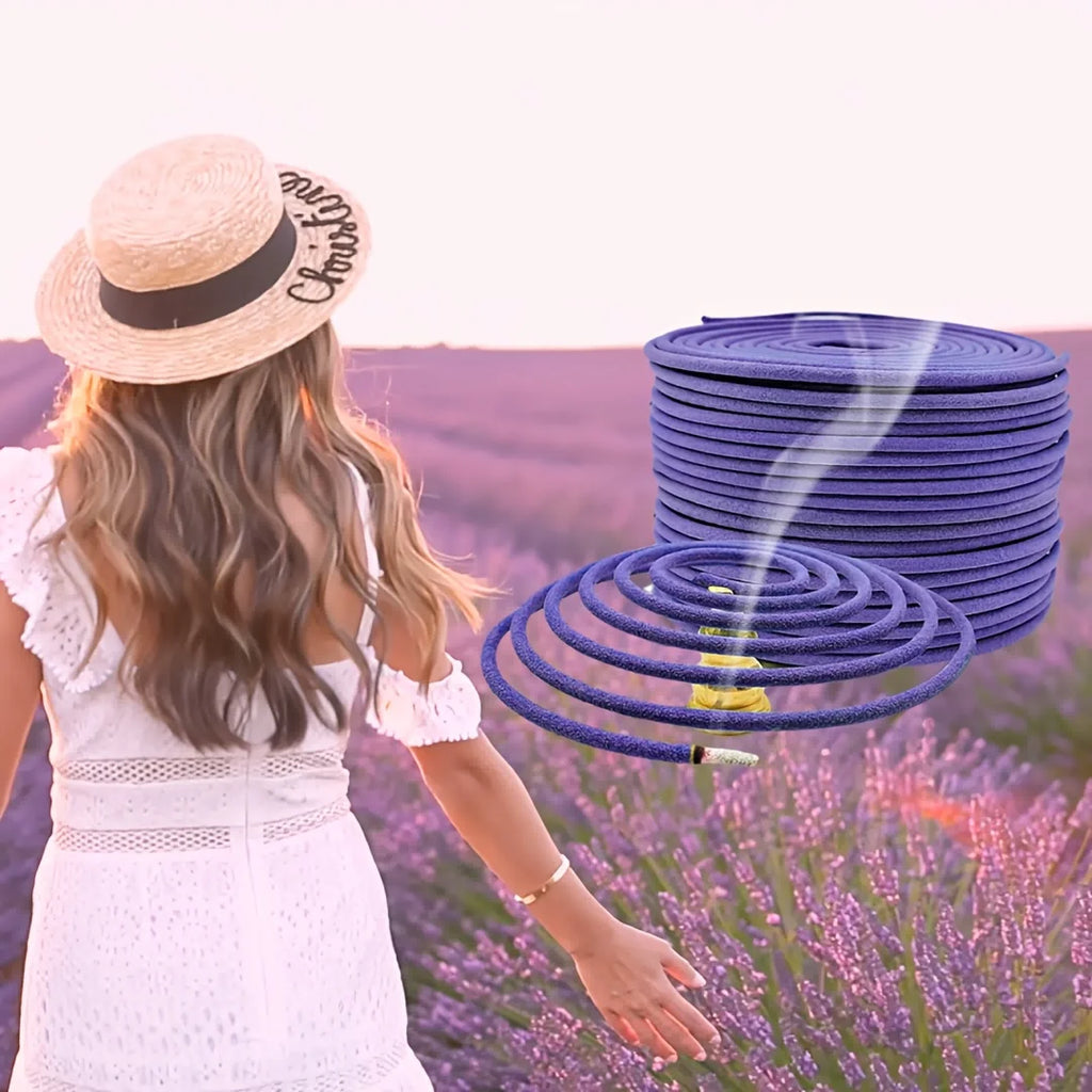 Lavender Lemongrass Aromatherapy Coils Fragrance for Patio, Porch, Poolside, Camping Garden Home Decor, Outdoor Incense Coils
