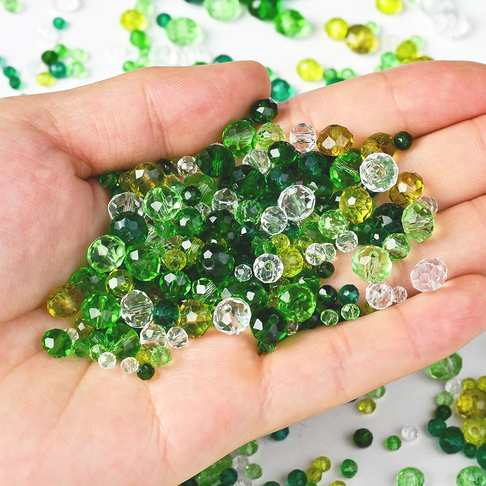 100-300pcs Green Crystal Glass Beads 3/4/6/8mm Shiny Faceted Loose Spacer Beads for Jewelry Making DIY Bracelet Necklace - AliExpress