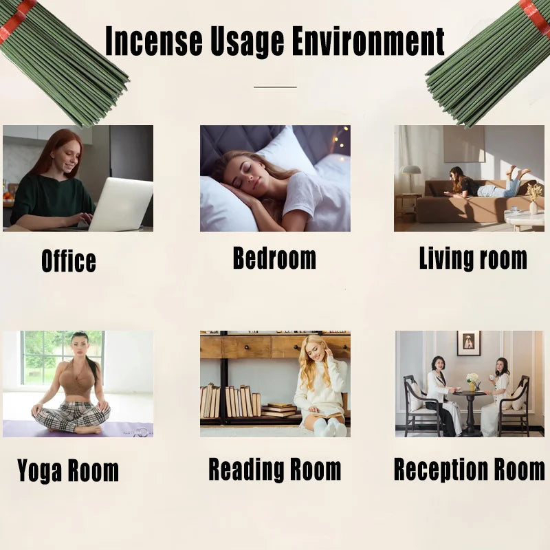 Hot-Selling High-Quality White Sage Incense Sticks, 22cm Long Thickened Handmade Bamboo Incense Sticks, with Natural Fragrance, Long-Lasting Scent, Perfect Choice for Meditation, Yoga, Massage, Home, Hotels, and Spas