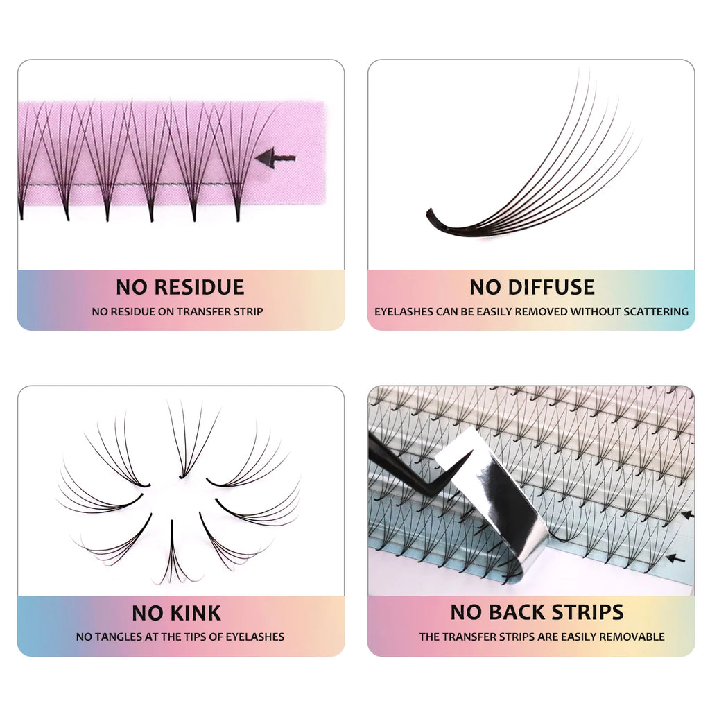 AGUUD 4D-8D Narrow Pointy Base Pre-made Lash Fans