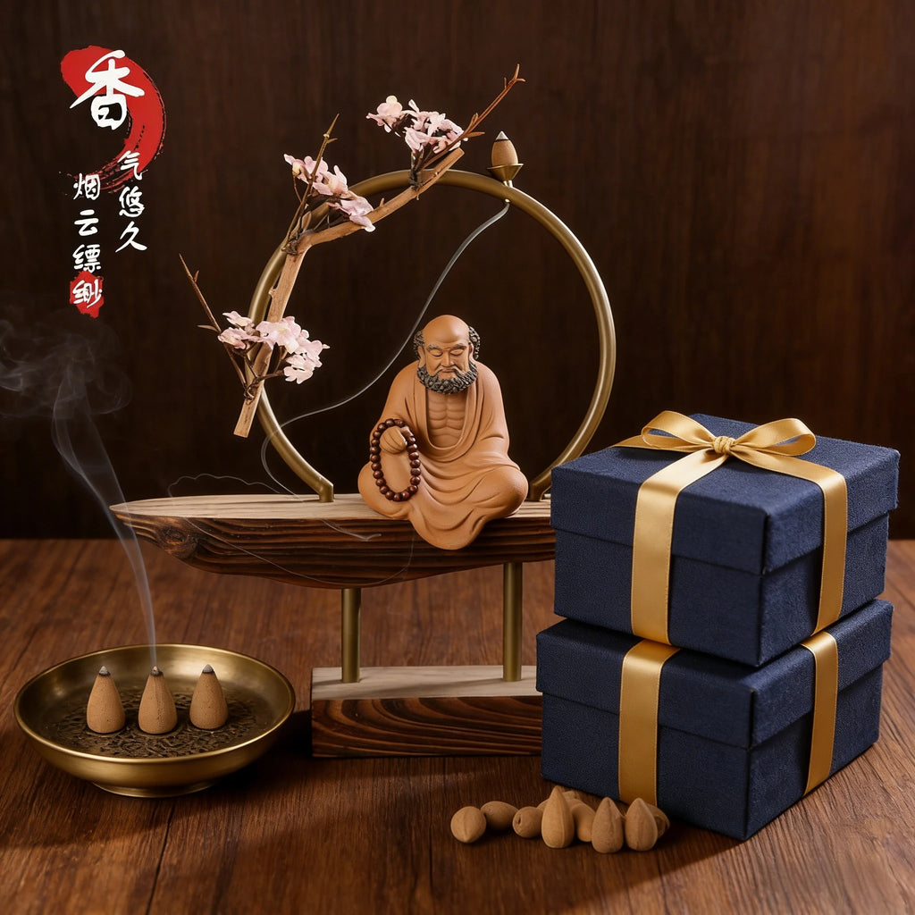 Natural Sandalwood Agarwood Tower Fragrance Incense Aicao Cliff CypressCone Fragrance  Cone Reflux Tower Incense Backflow Incens