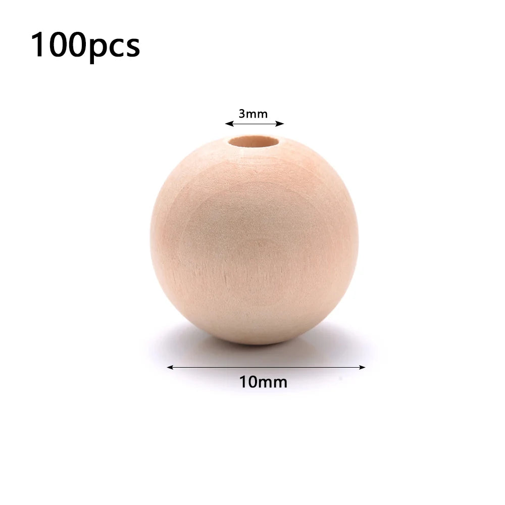 4-50mm 1-1000pcs Natural Wooden Beads Round Spacer Wooden Lead-Free Balls Charms Diy For Jewelry Making Handmade Accessories