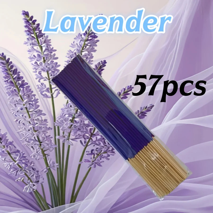 Lavender Premium Aromatherapy Incense Sticks, 8.66-Inch Long Bamboo Sticks, Burn Time of 30~40 Minutes, Light and Fresh Scent, Removes Odors, Long-Lasting Fragrance, Suitable for Home, Kitchen, and Restaurant Decoration