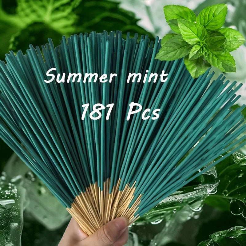 Cooling Mint Incense Sticks Purify the Air, 11/41/81/139/181 Sticks/Pack, Mint Flavor, 22.0cm , Suitable for Yoga and Meditation, Home, Living Room, Tea Room, Hotel, Outdoor Activities, Easy to Carry