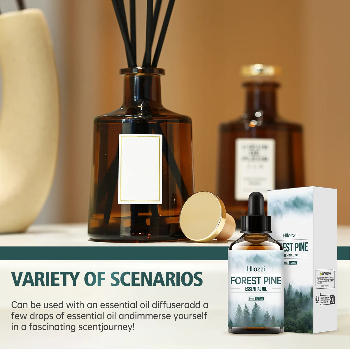 Forest pine essential oil, with its woody aroma, is suitable for diffusers and humidifiers and can also be used for body massage