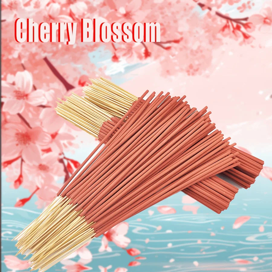 19/49/98/198 pink cherry blossom incense sticks 22.0cm Soft and delicate fragrance, suitable for bedrooms, study rooms, tea rooms, and for relieving stress at work, enhancing the ambiance for guests, with stable burnin
