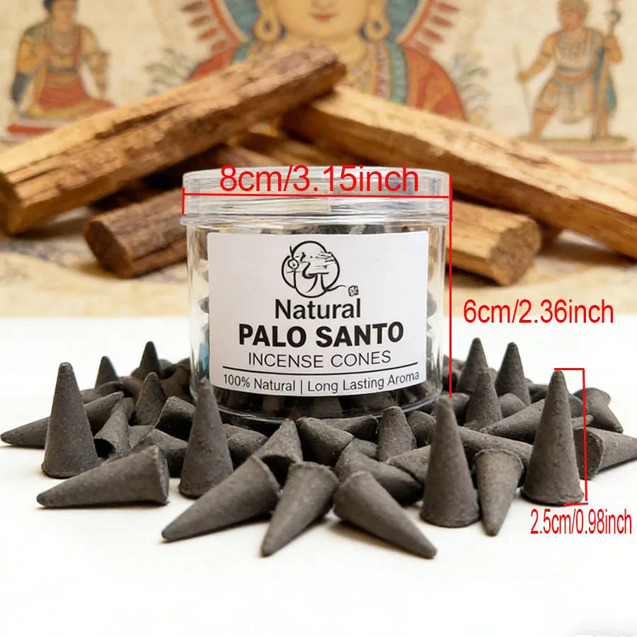 99pcs Premium Palosanto Fragrance Cones, Handmade, Suitable for Yoga, Meditation, Reading, and Home Office Decoration