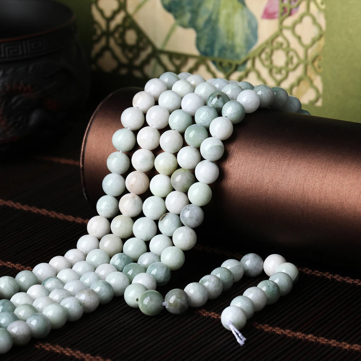 4/6/8/10mm Natural Stone Afghan Green Jade Beads Round Loose Gemstone For Jewelry Making DIY Supplies Bracelet Accessory 15"