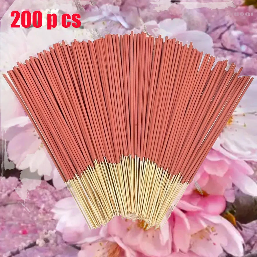Natural Sweet Cherry Blossom Incense Sticks Handmade Rolled Joss Stick Incense Lasting Floral Scents for Home