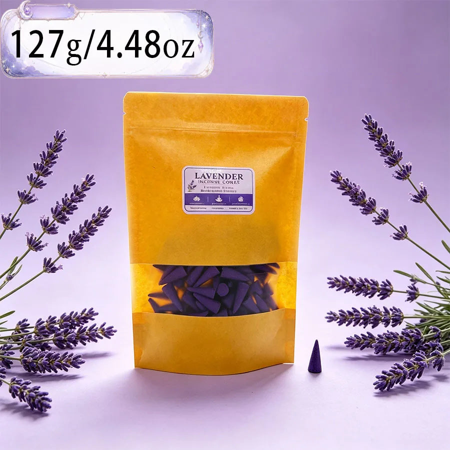Premium Lavender Aromatherapy Cones, Naturally Handmade, Lavender Scent, Gentle and Sweet Fragrance, for Relaxation and Sleep, Cozy Home Fragrance, Yoga and Meditation, Indoor and Outdoor Use, Gift