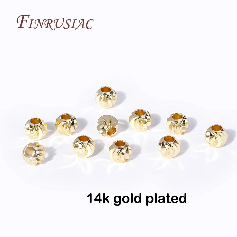 18K Gold Plated Spacer Beads 2.5-6mm Round Beads for Jewelry Making