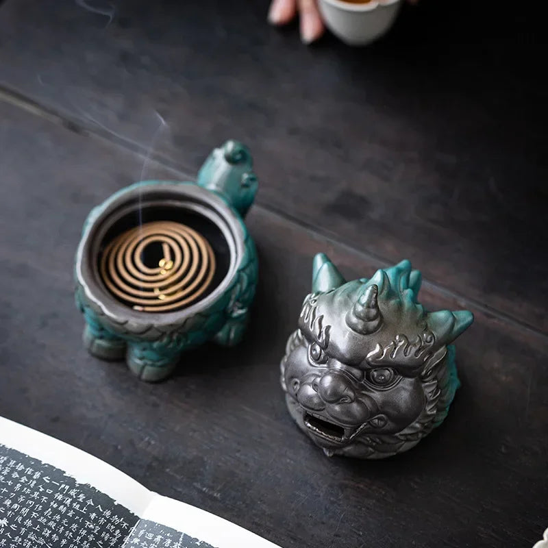 Kirin Plate Incense Stove Eaglewood Sandalwood Home Indoor Tea Table Incense Tea Ceremony Zen Ceramic Decoration Incense Burner