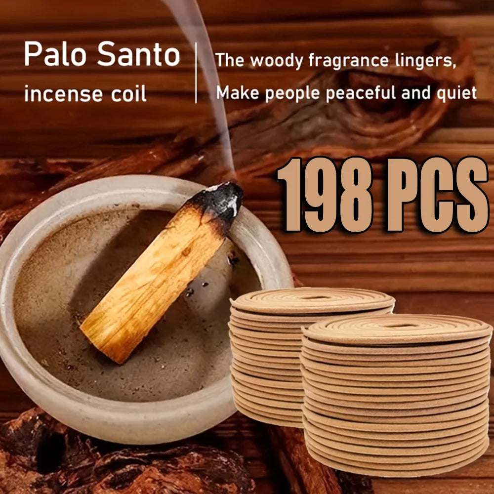 Palo Santo Flavored High-Quality Classic Spiral Incense, 6.3cm Diameter Pure Handmade Coil Incense, Traditional Handmade Method,