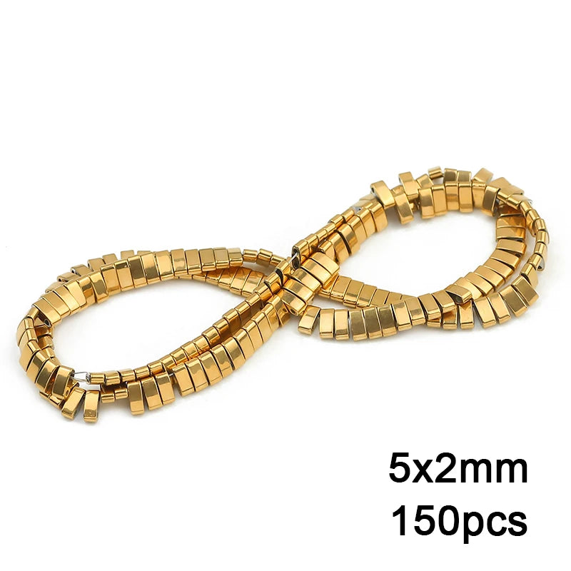 3A+ Retention Color Various Shapes Star Heart Hematite Natural Stone Plated Loose Gold Beads For Jewelry Making Diy Bracelets