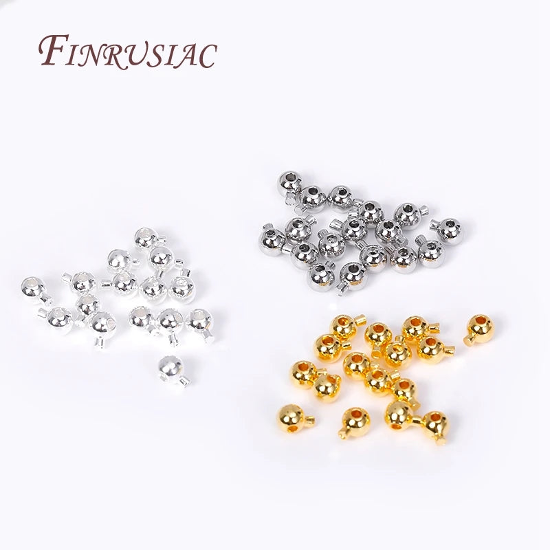 18K Gold Plated Crimp Beads 2.4mm 3mm