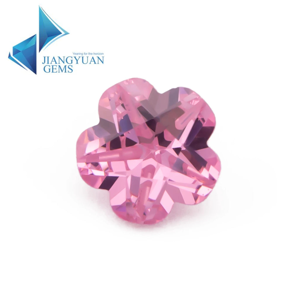 Size 3x3mm~10x10mm 5A Zircon Flower Shape Various Color Cubic Zirconia Stone Loose CZ Synthetic Gemstone for Jewelry Making