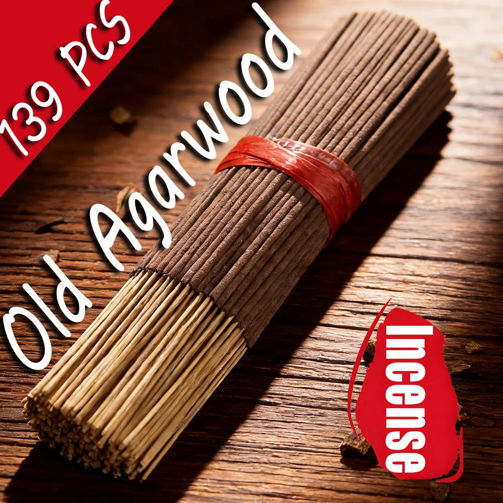 High-Quality Aged Agarwood Incense Sticks, 8.66-Inch Long Bamboo Sticks, Made from Natural Ebony Agarwood, with a Rich Aroma, Suitable for Home, Hotel Rooms, Etc., for Long-Lasting Fragrance, Odor Removal, and Air Purification