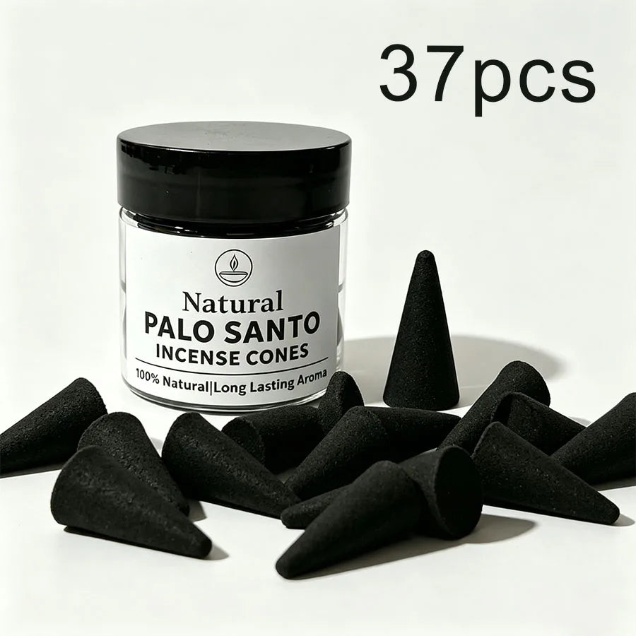 Premium White Musk and Sacred Wood Incense Cones, Handmade, Natural Scent, Perfect for Yoga, Meditation, Reading, and Home Office Decor - the Perfect Keepsake for Thanksgiving, Christmas, Halloween, Valentine's Day, Ramadan, and Graduation Ceremonies