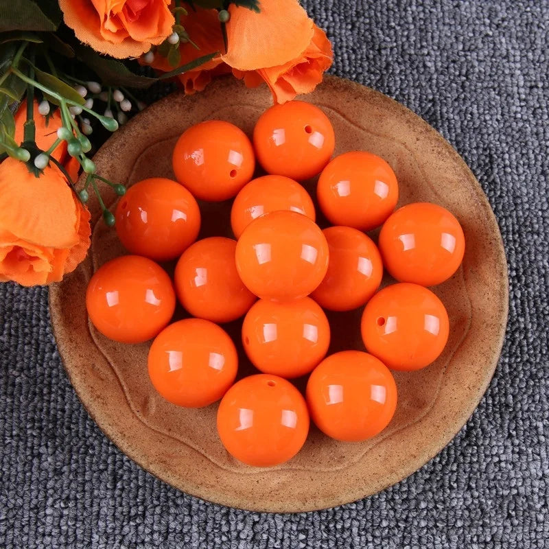 30mm Round Acrylic Beads 26 Colors 5pcs Lot
