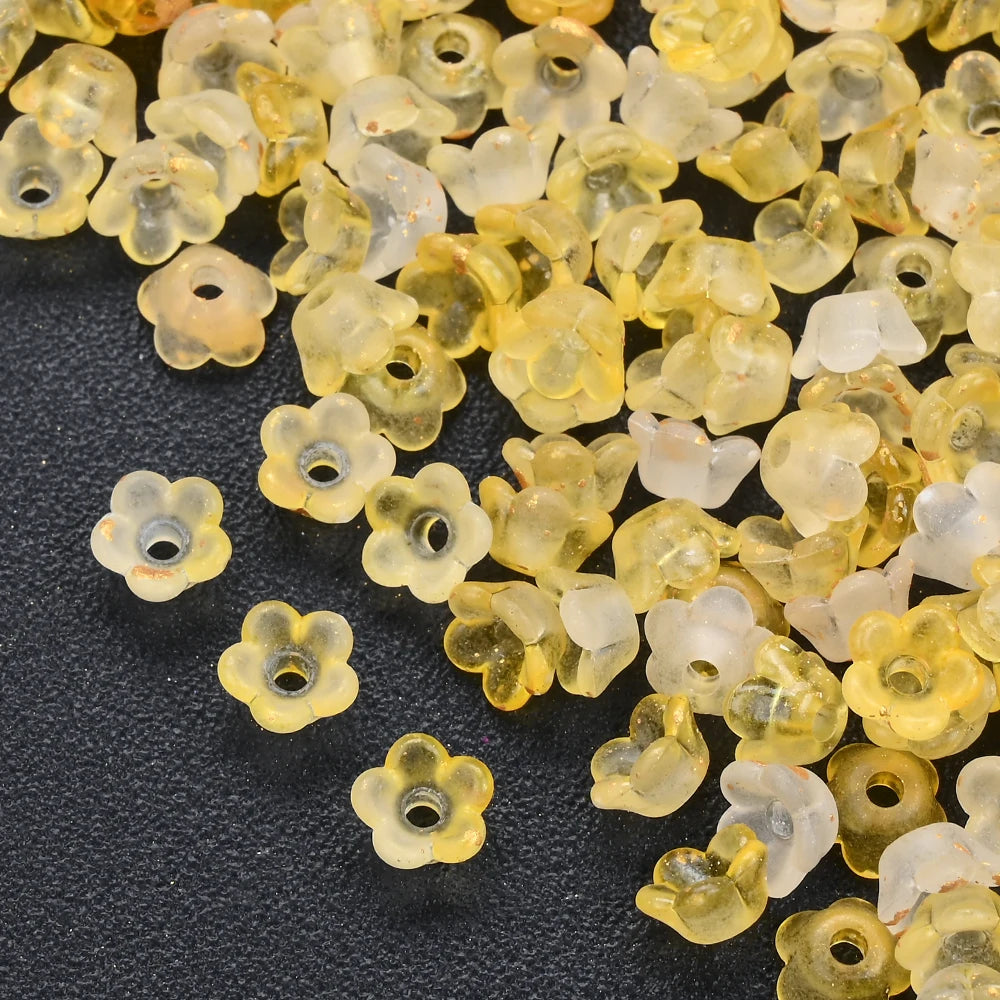 500pcs 3*6mm Multicolor Lily of The Valley Flower End Cap Beads For DIY Bracelet Jewelry Making Hairpin Material Accessories