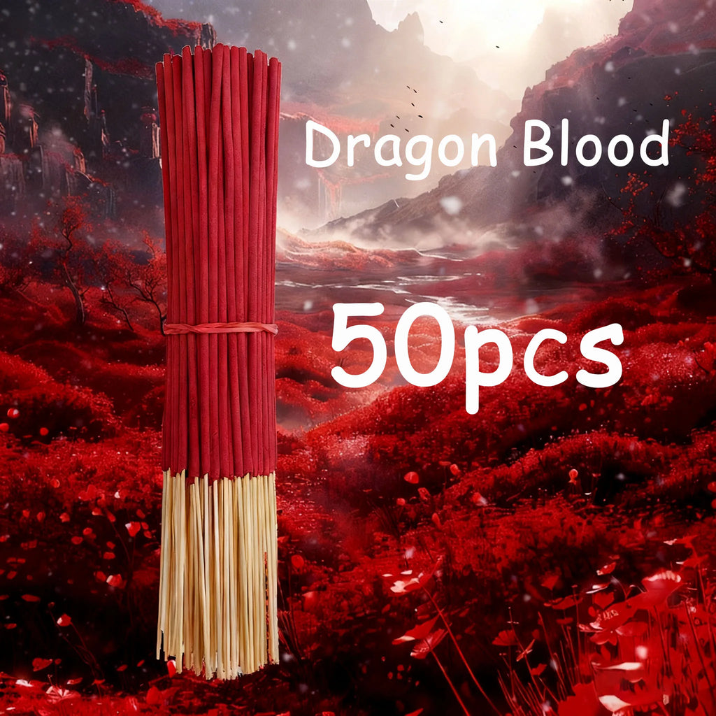 20/50/100/200/400 Pieces, Dragon's Blood Incense Sticks, 22.0cm - Rich Aroma for Home, Camping, Yoga and Meditation - Ideal Gift for St. Patrick's Day, Ramadan, Mother's Day and Father's Day, Graduation - Feather-Free, Pure Wood