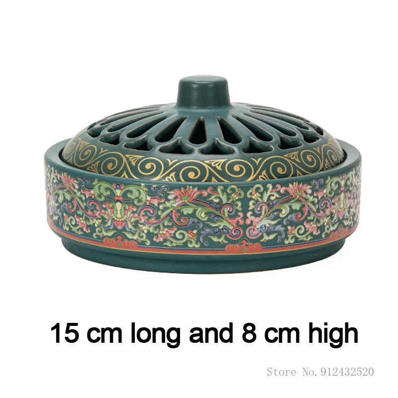 Ceramic Plate Incense Burner, Soothing Sandalwood Agarwood Wormwood, Home Indoor Living Room Decor, Incense Burner Ornament, 1Pc