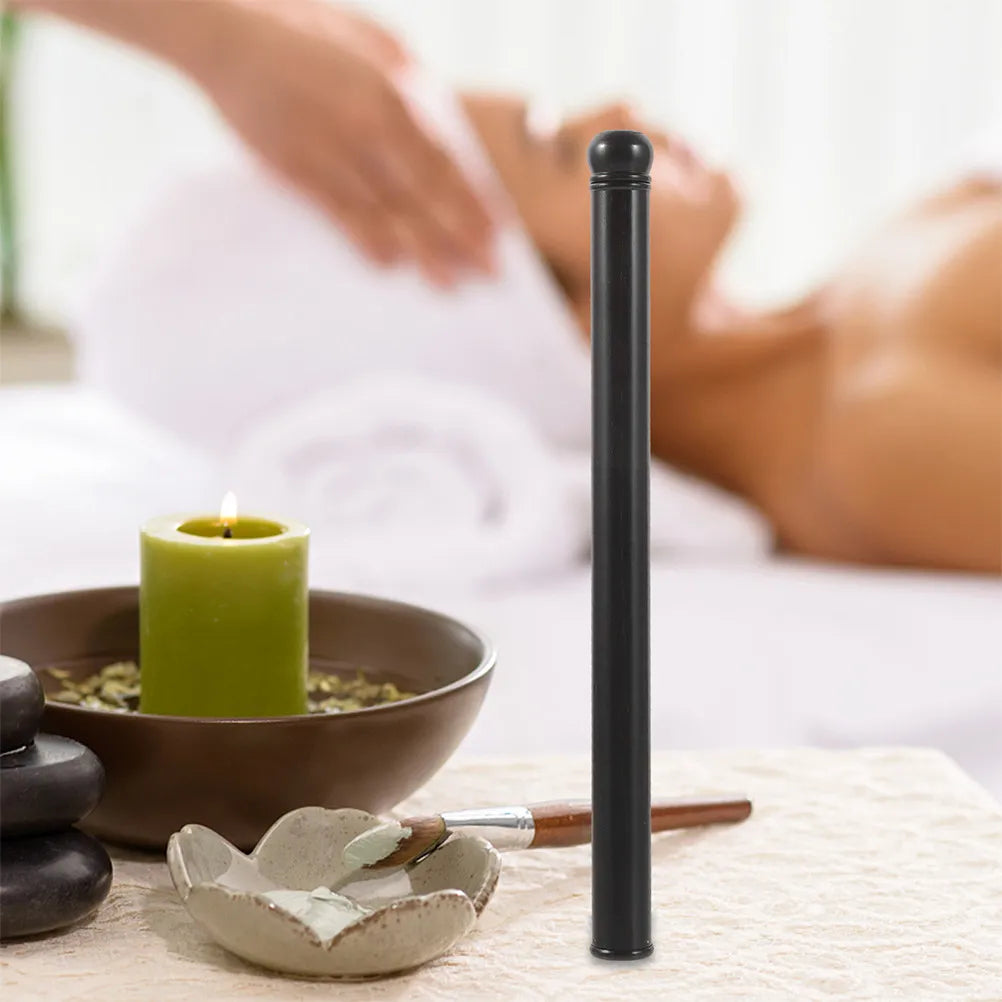 2Pcs Ebony Wood Incense Stick Tube Holder Elegant Screw Cap Design for Sandalwood Agarwood Storage Home Office Meditation Decor