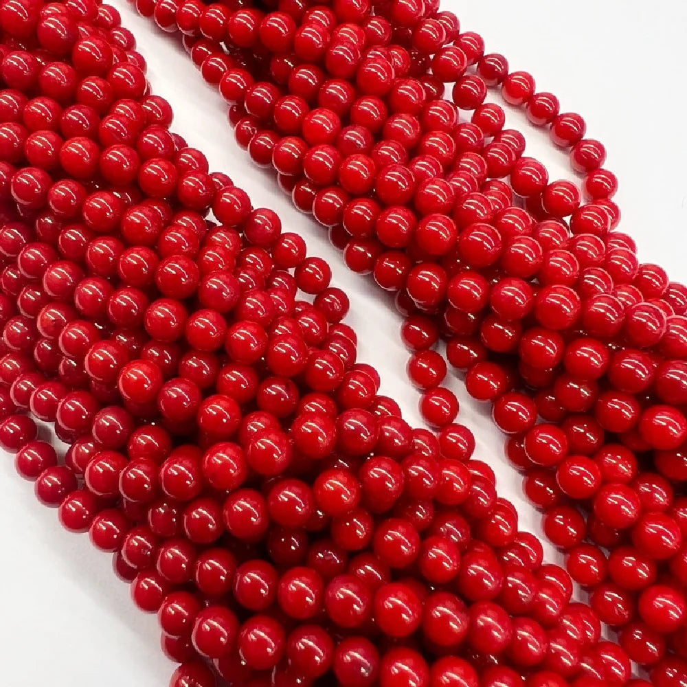 Red Coral Jades Beads 10mm Round Loose Spacer for DIY Jewelry