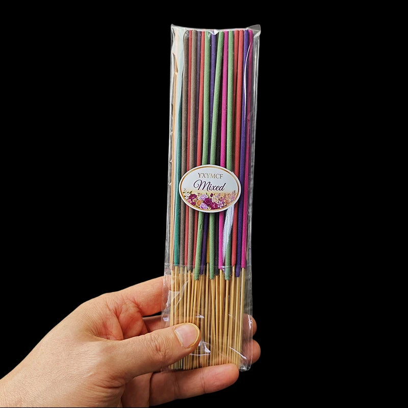 50pcs Incense Sticks White Sage Lavender Lemongrass Bamboo Incense Long Lasting Natural Aroma for Home Office Yoga Meditation