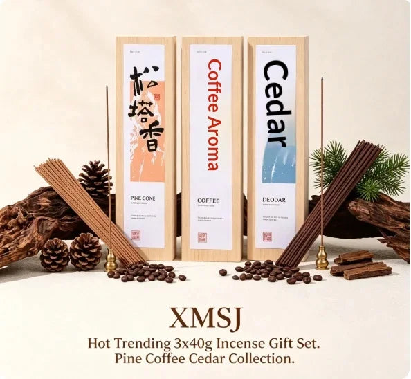 Hot Selling 3x40g Incense Gift Set Pine Cone Coffee Cedarwood Natural Stick Incense. Quemador De Incienso Musulman