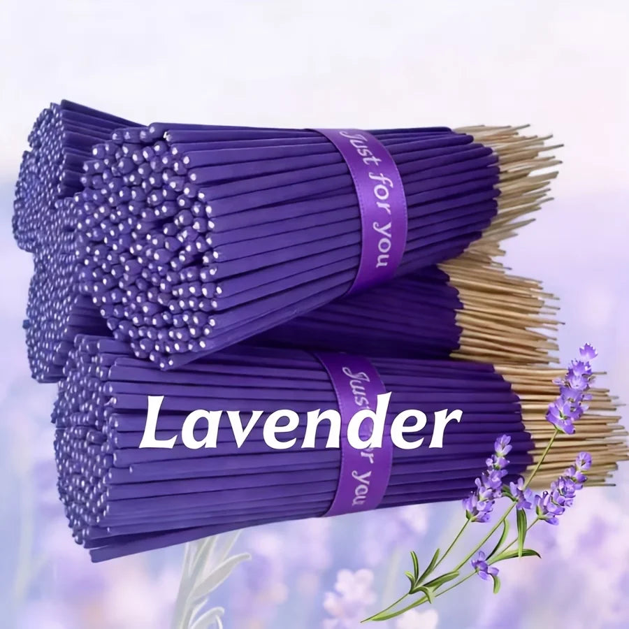 Lavender Premium Aromatherapy Incense Sticks, 8.66-Inch Long Bamboo Sticks, Burn Time of 30~40 Minutes, Light and Fresh Scent, Removes Odors, Long-Lasting Fragrance, Suitable for Home, Kitchen, and Restaurant Decoration