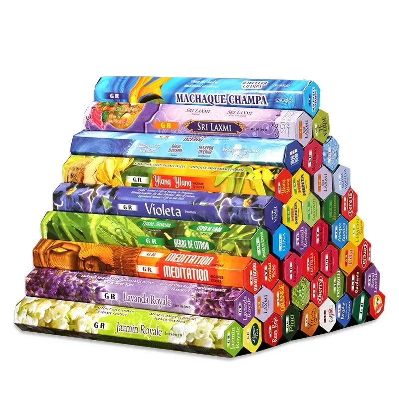 G R 20 Sticks Indian Incense CHENDAN Meditation Lavender Yoga Rose Jazmin Line Incense Purifying Air Deodorization Aromatherapy
