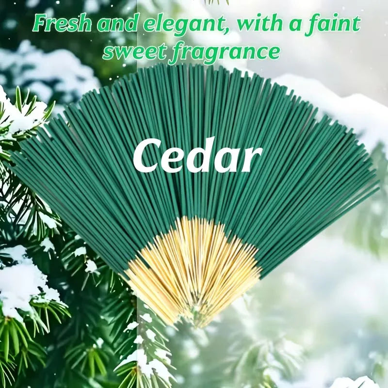 20/50/100 Pieces of Mint and Cedar Handmade Incense Sticks -8.66- Fresh and Elegant Fragrance, Easy to Carry, Suitable for Yoga, Meditation, Gift-Giving, Sleep, Meditation, and Office Work, Office Fragrance |   The Aesthetics of Tranquility |   Cedar Wood