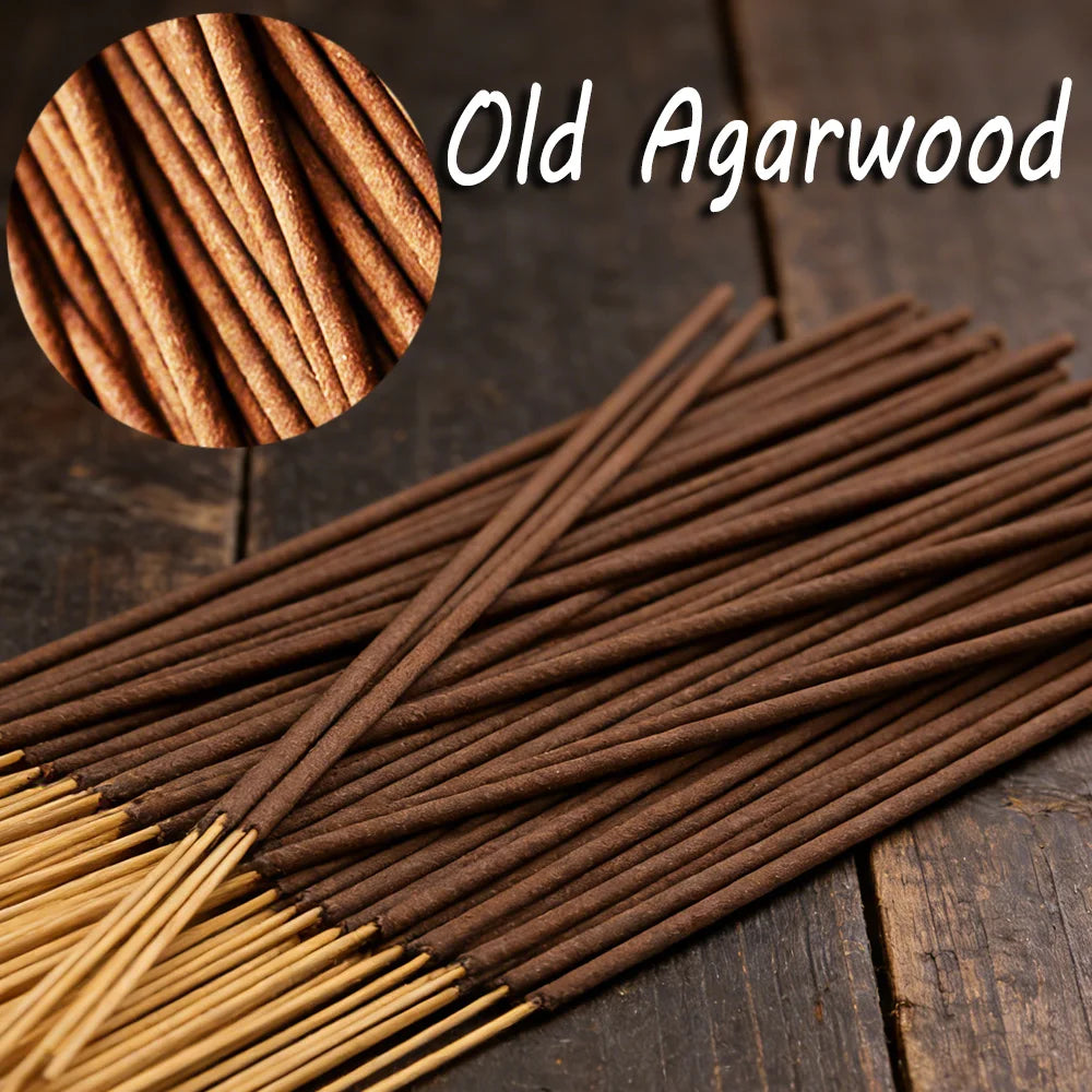 High-Quality Aged Agarwood Incense Sticks, 8.66-Inch Long Bamboo Sticks, Made from Natural Ebony Agarwood, with a Rich Aroma, Suitable for Home, Hotel Rooms, Etc., for Long-Lasting Fragrance, Odor Removal, and Air Purification