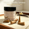Creamy Vanilla Aromatherapy Cones, Naturally Handmade, Long-Lasting Slow-Burning, Gentle and Sweet Scent, for Relaxation and Sleep, Cozy Home Fragrance, Yoga and Meditation, Indoor and Outdoor Use, Gift.
