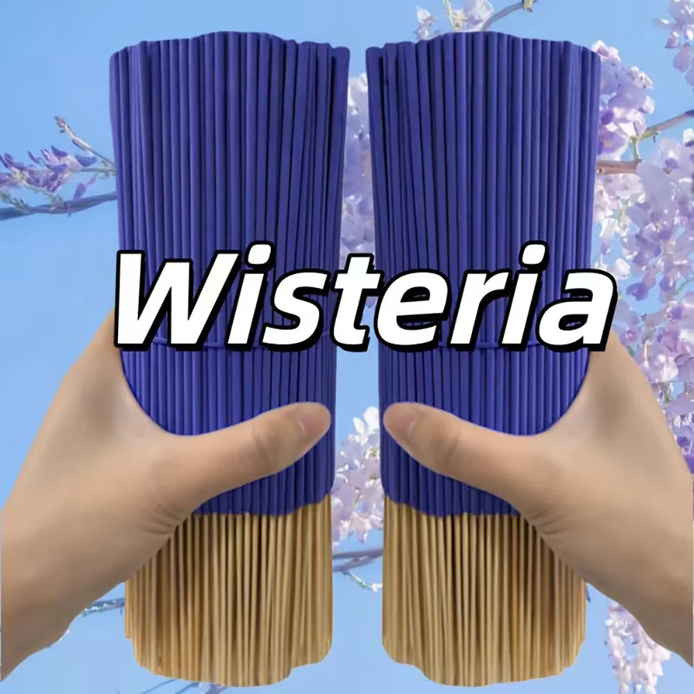 Natural Wisteria Incense Sticks - 56/164/364 Sticks, 22cm Size, Wooden Incense Sticks, Used for Spiritual Purification, Eliminating Negative Energy, Home and Office Decoration, Halloween, Christmas, Meditation Aid, Meditation Incense, Holiday Decoration