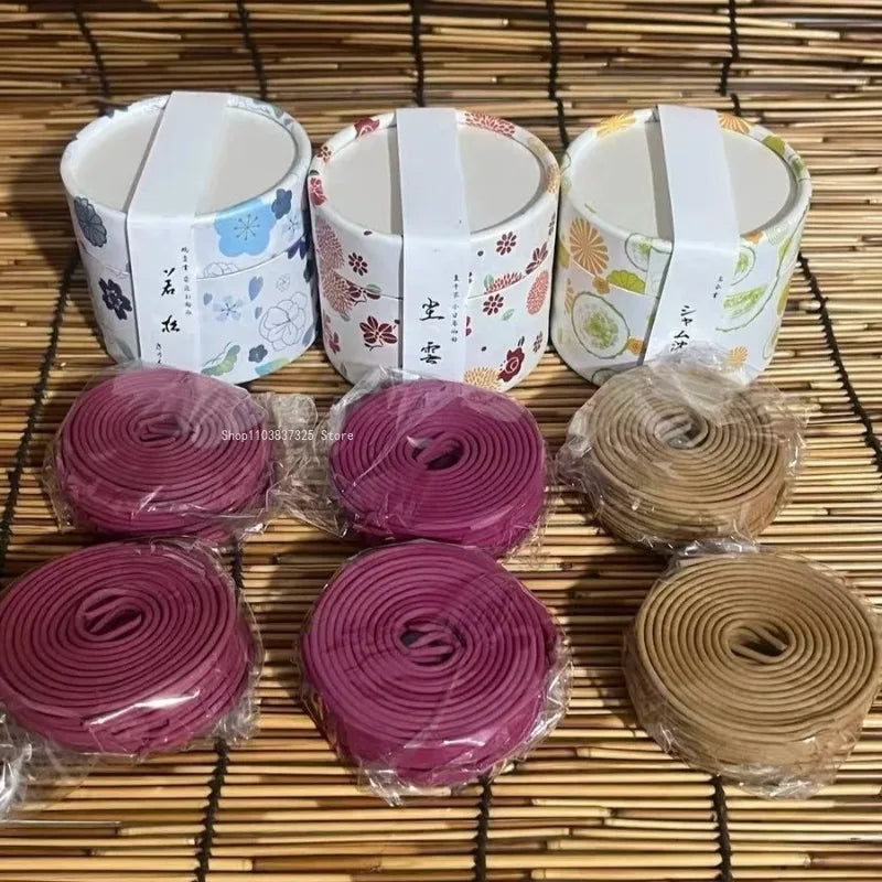2hours 40 Plates Japan Agarwood/flower Fragrance Coil Incense Household Indoor Removal Odor Purification Meditation Aromatherapy