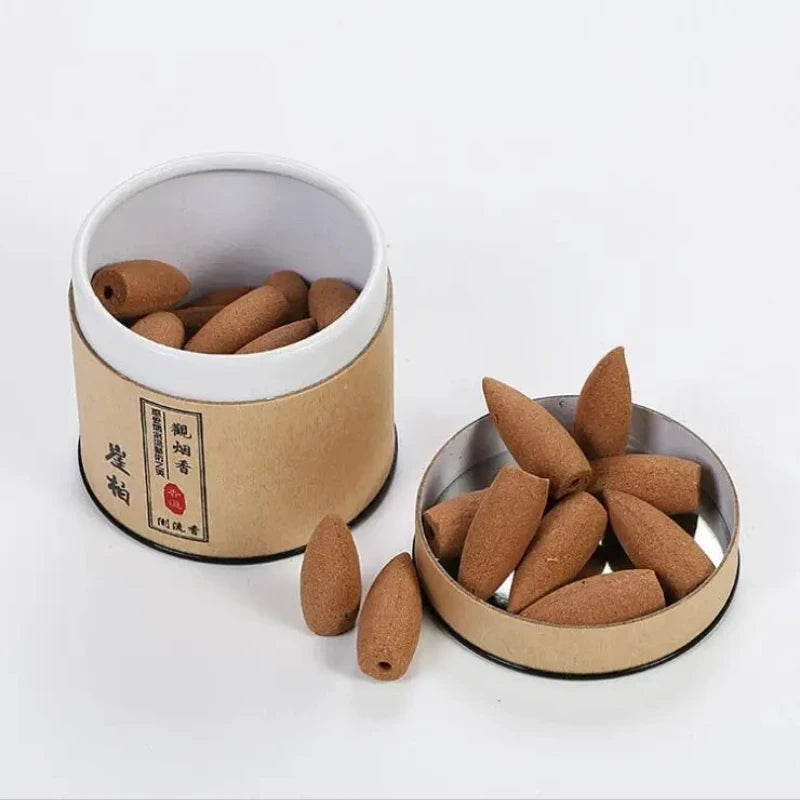 Sandalwood Backflow Incense Cones Handmade Agarwood Cones Incense Help Sleep Wormwood Incenso Drive Away Mosquitoes