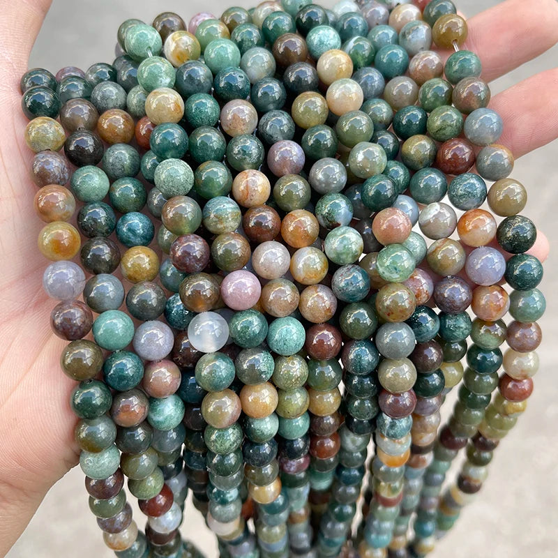 Wholesale Natural Stone India Agate Bead Round Loose Spacer 4 6 8 10 12mm For Jewelry Making Diy Necklace Bracelet Accessory