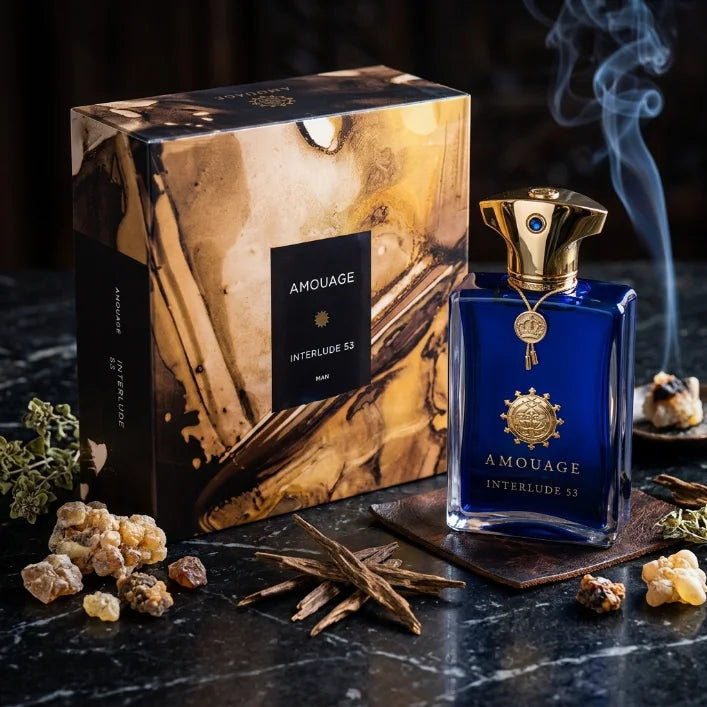 Men's Luxury Woody Amber Perfume Long Lasting Smoky Spicy Fragrance with Agarwood Incense Notes for Daily Wear