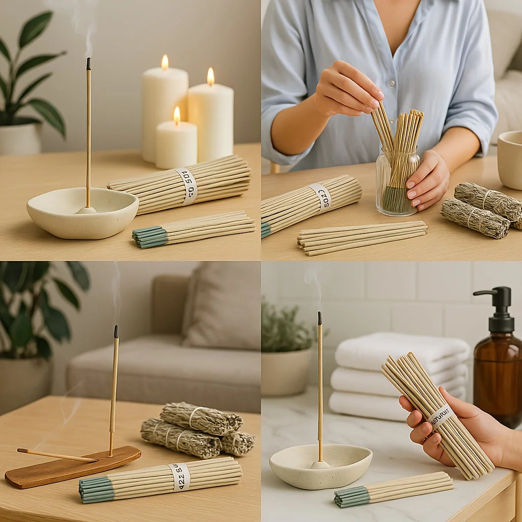 Handcrafted Sage Incense Sticks – Long-Lasting Burn (50–60 Min) · Ideal for Meditation, Cleansing, Yoga, Relaxation &