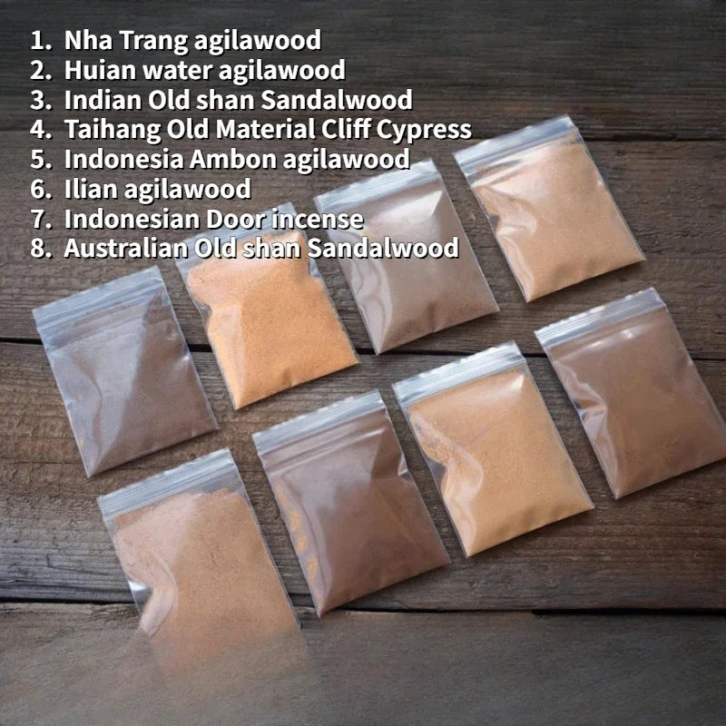Natural Incense Powder Set Agilawood/Sandalwood Anshen Sleep Aid Aromatherapy Household Indoor Seal/electronic Incense Materials