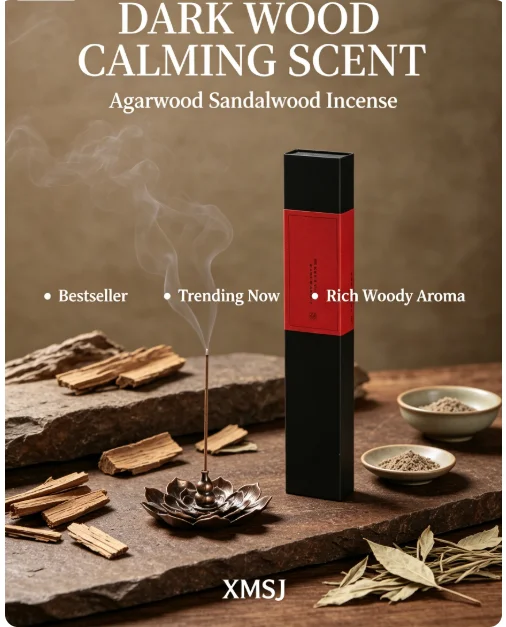 HotTrending Agarwood Sandalwood Incense Set,Natural Wood Sticks, 20g About 95Sticks Calming Woody Scent for Home Meditation Yoga