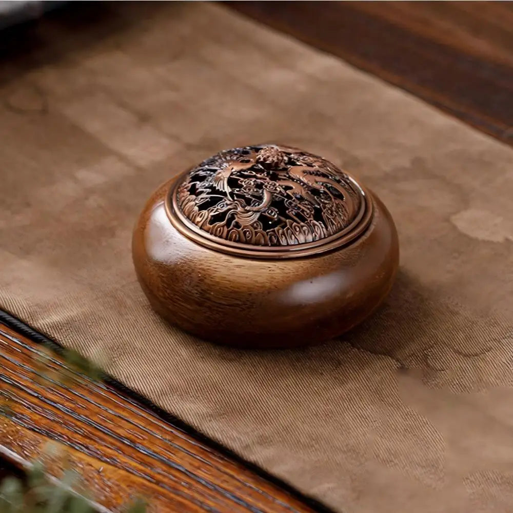 Solid Wood Pan Incense Burner, Indoor Aromatherapy Burner With Sandalwood Incense, Tea Ceremony ,prayer rooms, yoga Decoration