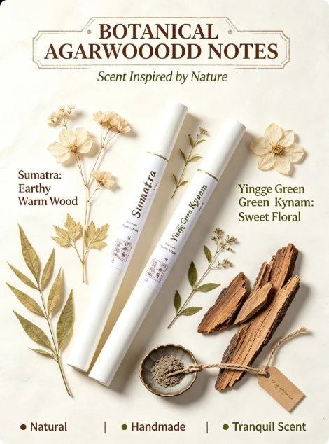 Hot Agarwood Incense Set Sumatra & Yingge Green Kynam, Natural Handmade Sticks for Meditation, Home Aromatherapy & Stress Relief
